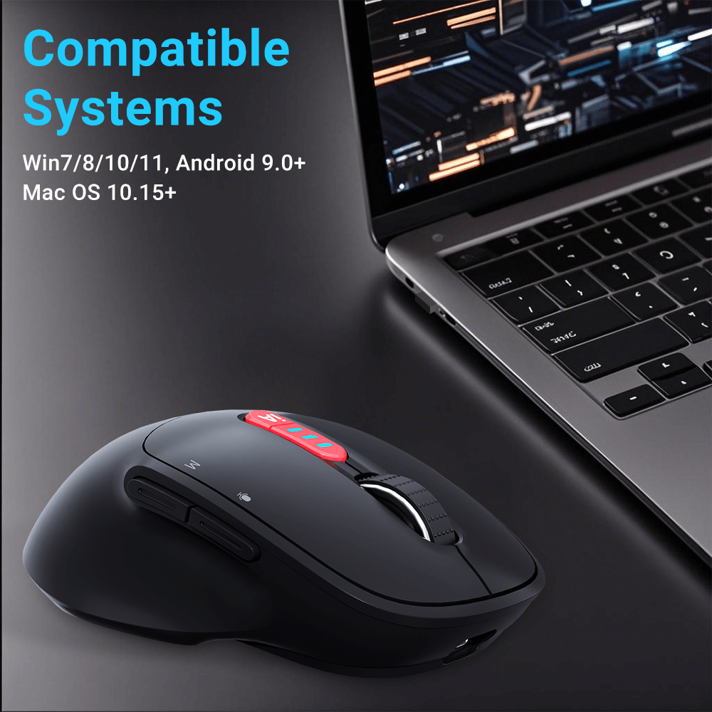 Ratón inalámbrico Thinkkeen AI - Acciones por voz, Bluetooth, Multidispositivo, DPI ajustable