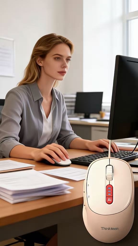 PINK AI Productivity Mouse |Smarter workflow. Less friction. More focus.