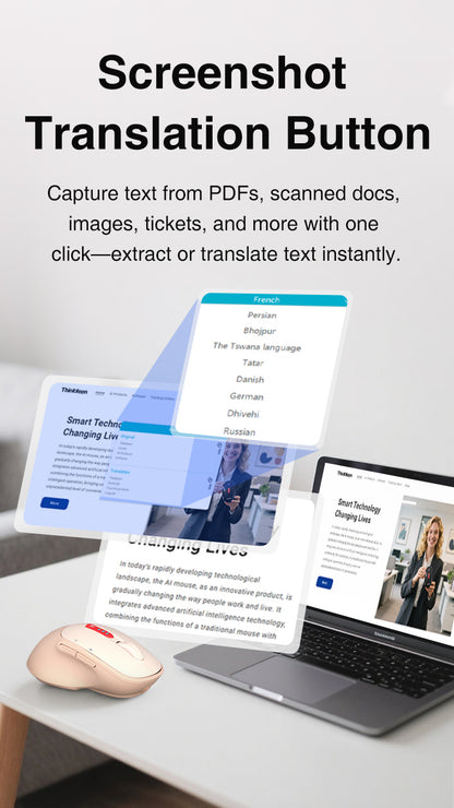PINK AI Productivity Mouse |Smarter workflow. Less friction. More focus.