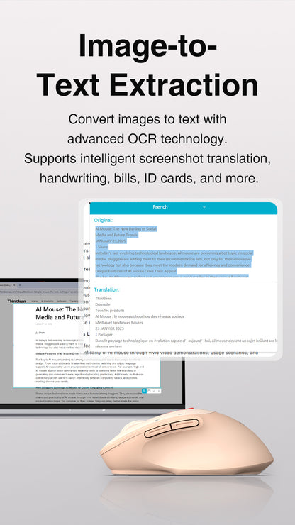 PINK AI Productivity Mouse |Smarter workflow. Less friction. More focus.