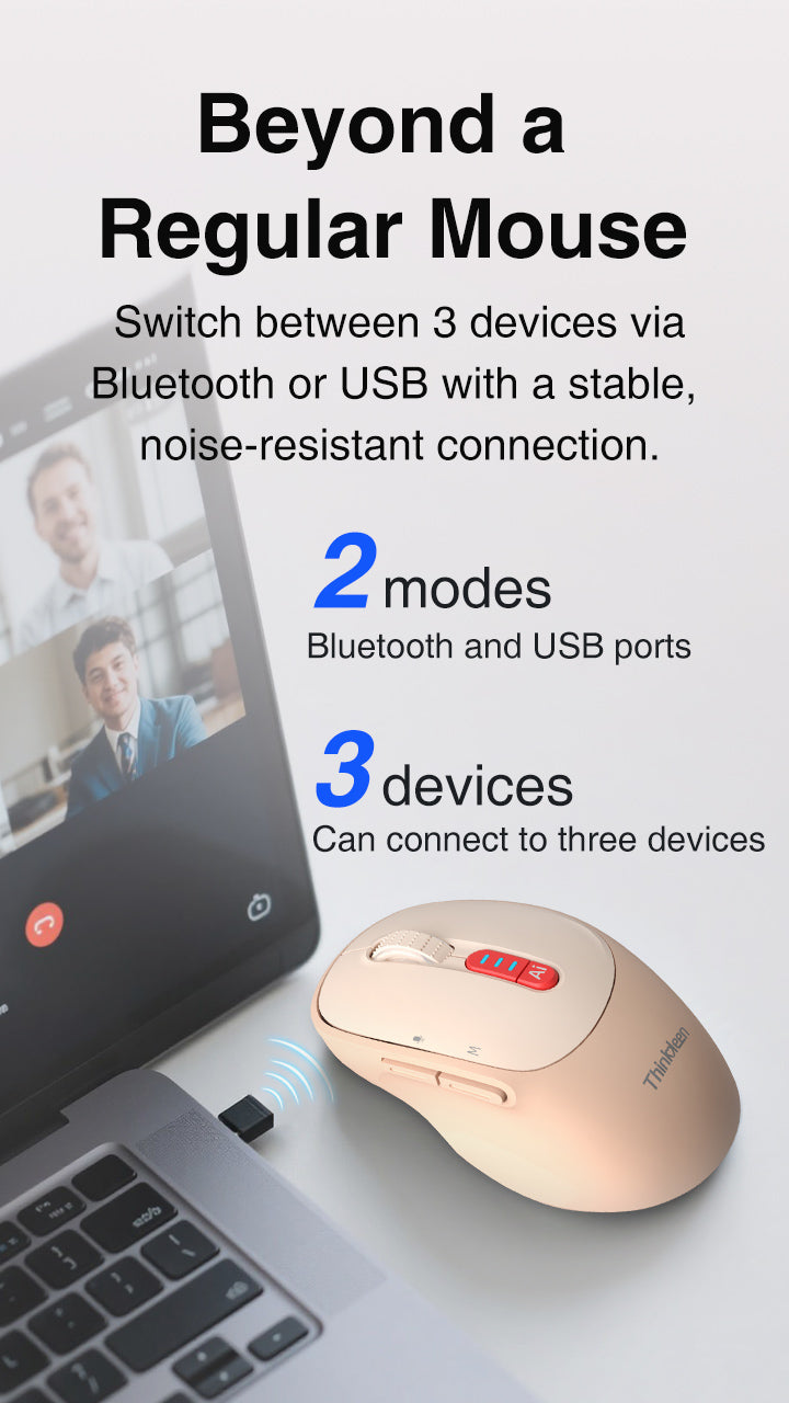 PINK AI Productivity Mouse |Smarter workflow. Less friction. More focus.