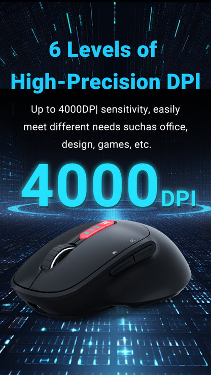 Ratón inalámbrico Thinkkeen AI - Acciones por voz, Bluetooth, Multidispositivo, DPI ajustable