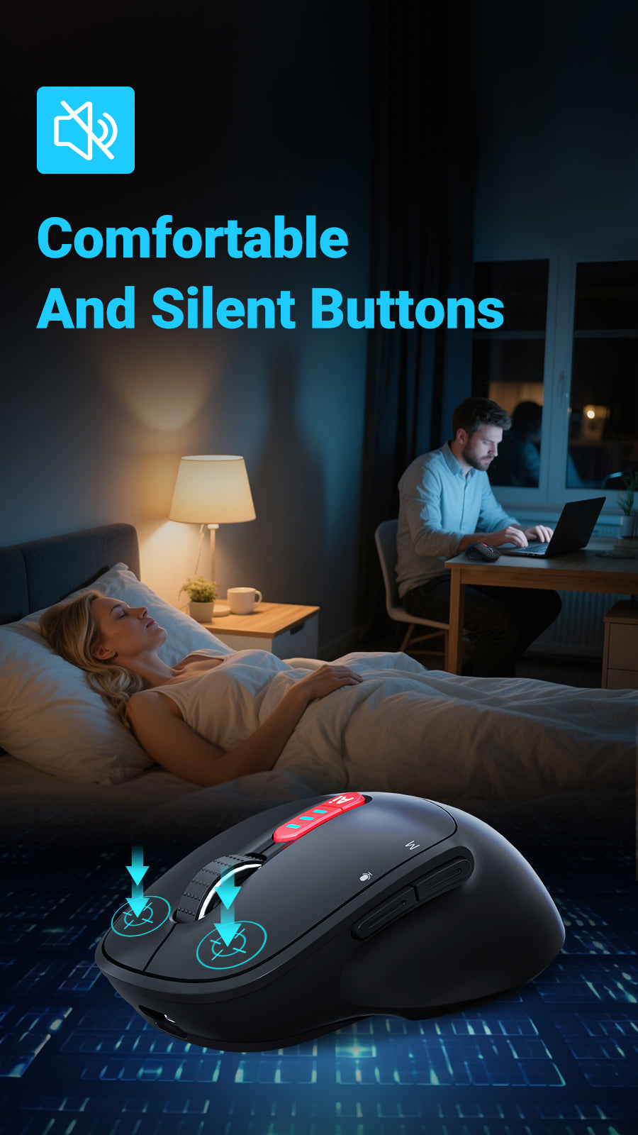 Ratón inalámbrico Thinkkeen AI - Acciones por voz, Bluetooth, Multidispositivo, DPI ajustable