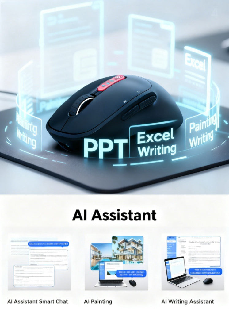 AI Smart Mouse with 54-Language Voice Typing — No More Manual Typing, 25%^off code: BKF25. 10%off code: BKF10